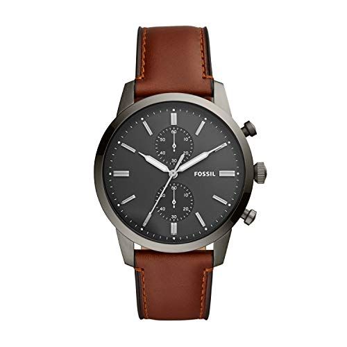 Men's Townsman Quartz Stainless Steel and Leather Chronograph Watch