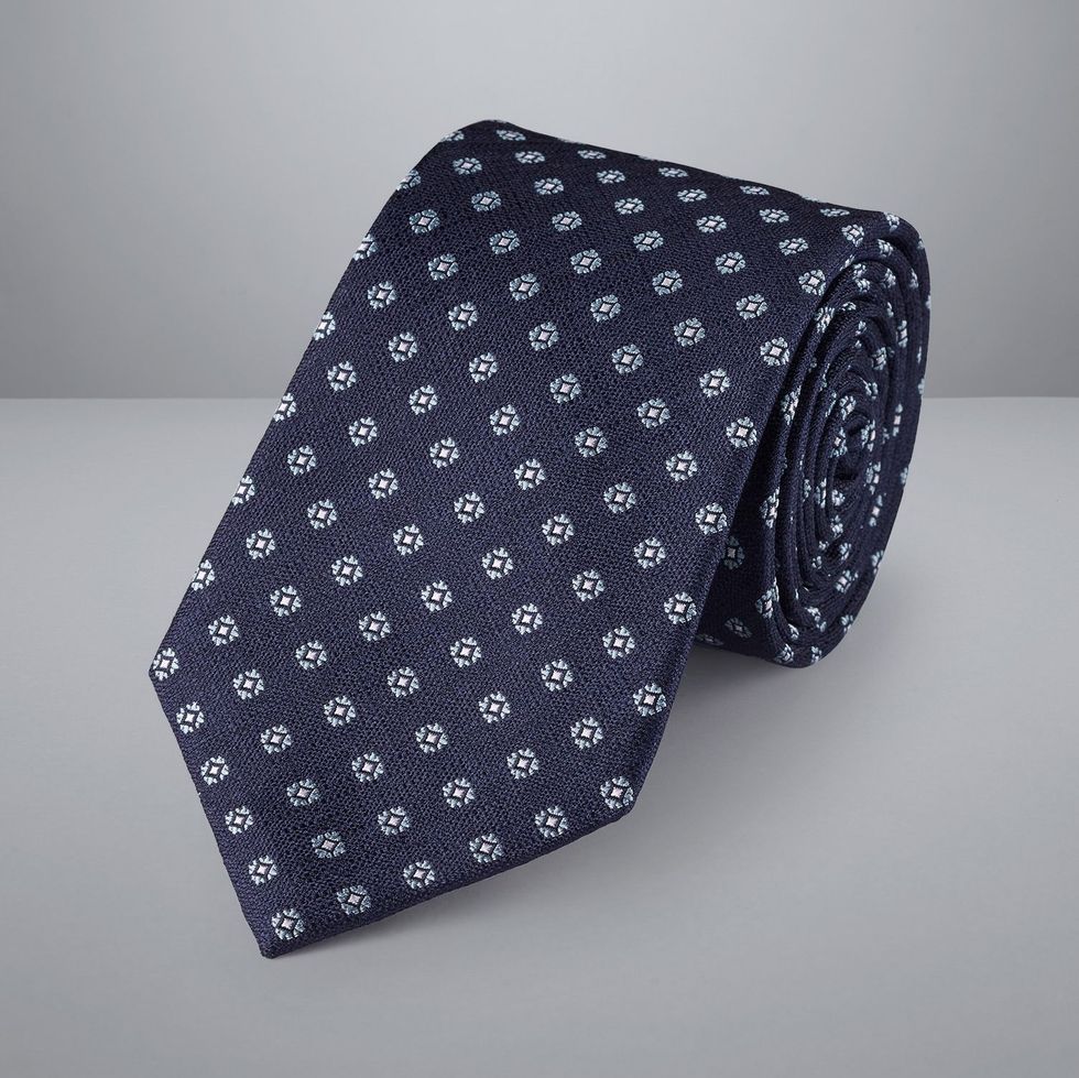 Stain Resistant Mini Floral Silk Tie