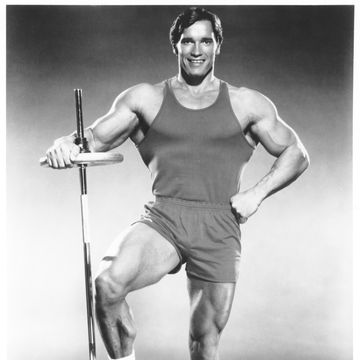 los angeles june 1984 actor and bodybuilder arnold schwarzenegger poses for a columbia records publicity photo in june 1984photo by michael ochs archivesgetty images
